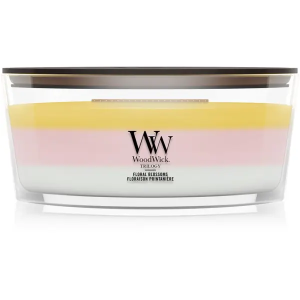 Woodwick Woodwick Trilogy Floral Blossoms mirisna svijeća s drvenim fitiljem 453.6 g