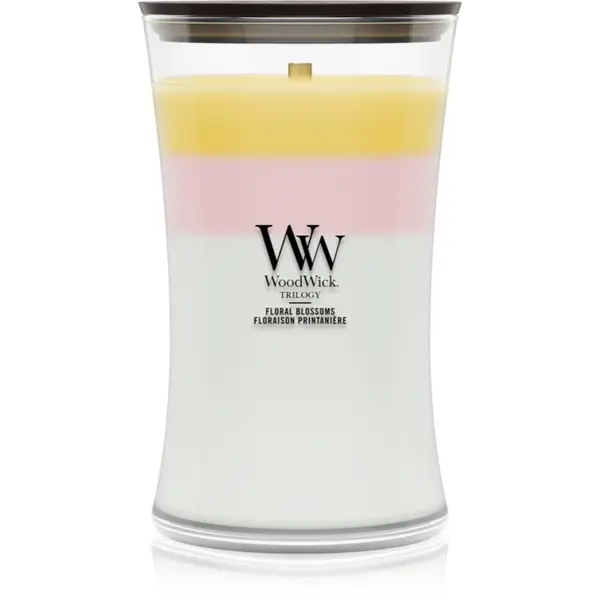 Woodwick Woodwick Trilogy Floral Blossoms mirisna svijeća s drvenim fitiljem 610 g
