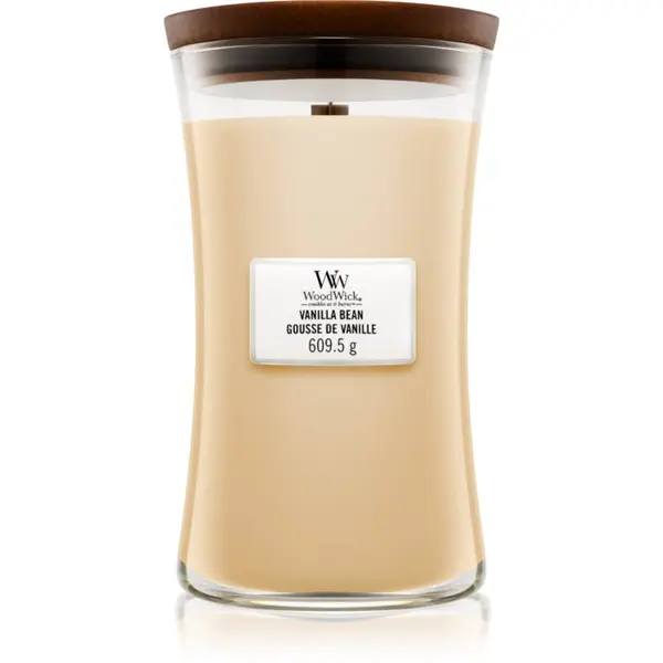 Woodwick Woodwick Vanilla Bean mirisna svijeća s drvenim fitiljem 609.5 g