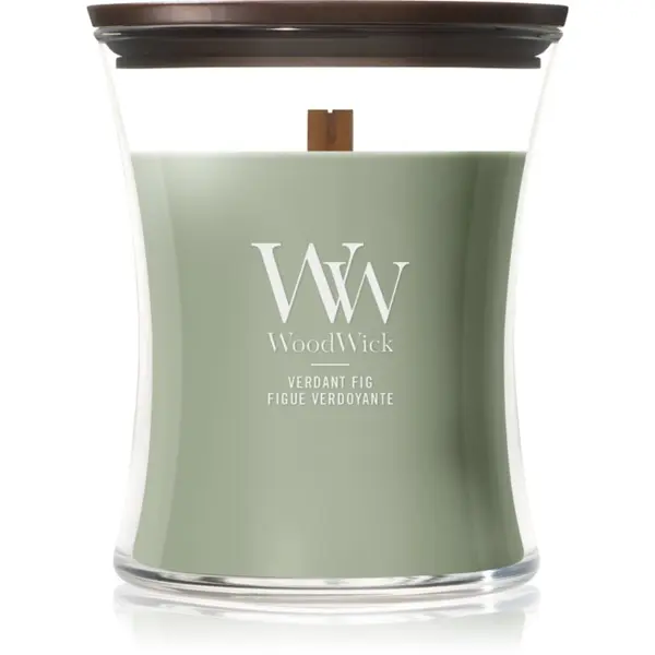 Woodwick Woodwick Verdant Fig mirisna svijeća s drvenim fitiljem 275 g