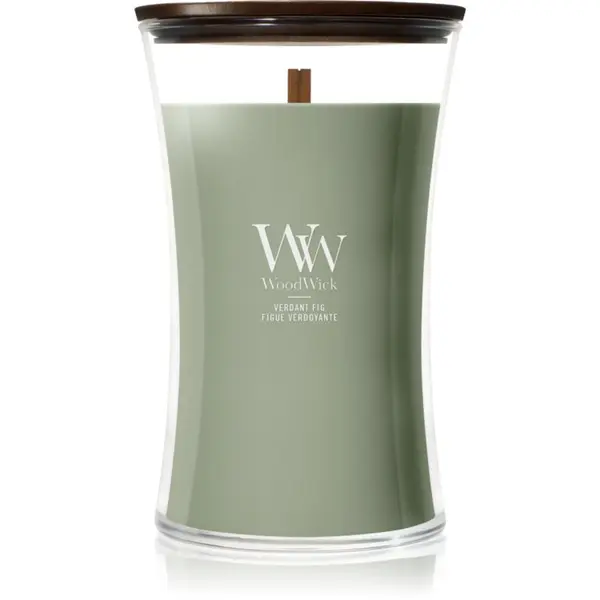 Woodwick Woodwick Verdant Fig mirisna svijeća s drvenim fitiljem 610 g