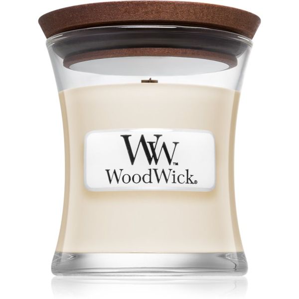 Woodwick Woodwick White Tea & Jasmine mirisna svijeća s drvenim fitiljem 85 g