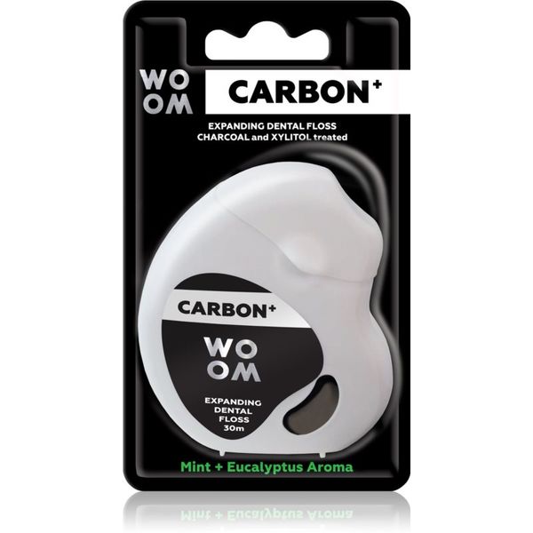 WOOM WOOM Carbon+ Dental Floss konac za zube s voskom crna 30 m