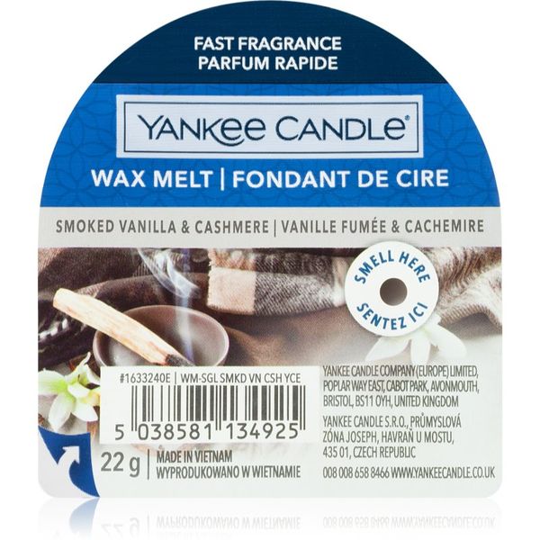 Yankee Candle Yankee Candle Smoked Vanilla & Cashmere vosak za aroma lampu 22 g