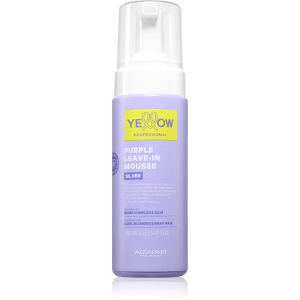 Yellow Professional Yellow Professional Silver Purple Leave-In Mousse pjena za kosu neutralizirajući žuti tonovi 160 ml