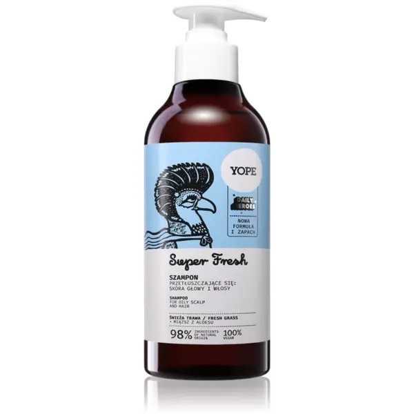 Yope Yope Daily Heroes Fresh Shampoo Fresh Grass osvježavajući šampon za masnu kožu i vlasište 300 ml