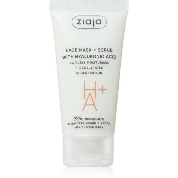 Ziaja Ziaja Face Mask + Scrub with Hyaluronic Acid maska za piling 55 ml