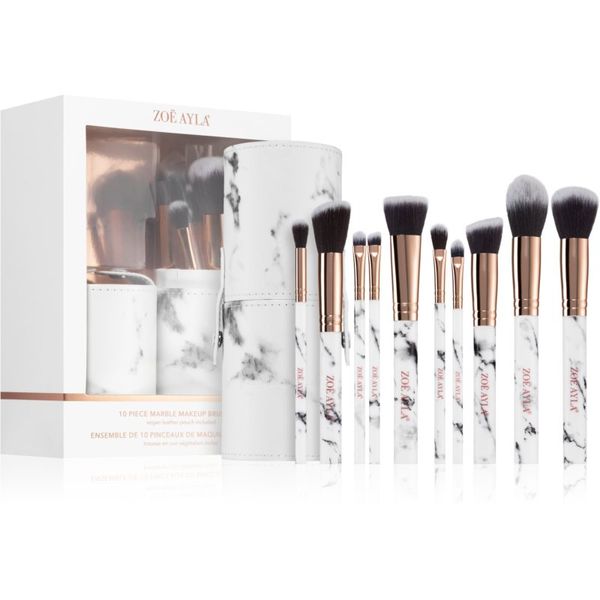 Zoë Ayla Zoë Ayla Makeup Brush Set Marble 10 Piece set kistova u torbici