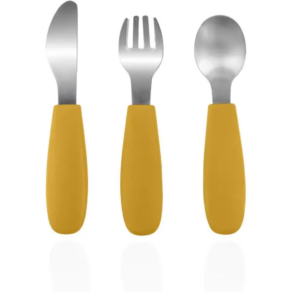 Zopa Zopa Silicone Children's Cutlery pribor za djecu 6 m+ Mustard Yellow 3 kom