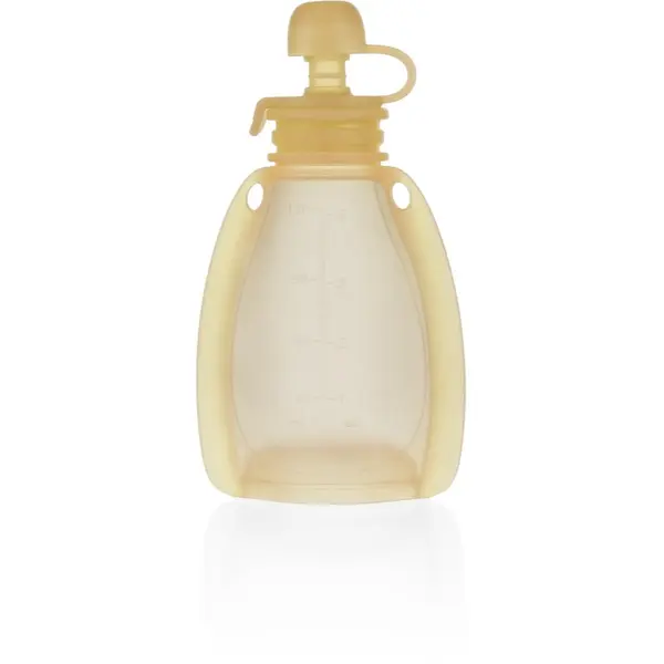 Zopa Zopa Silicone Refillable Baby Food Pouch vrećica za kašicu 0 m+ Transparent Yellow 120 ml