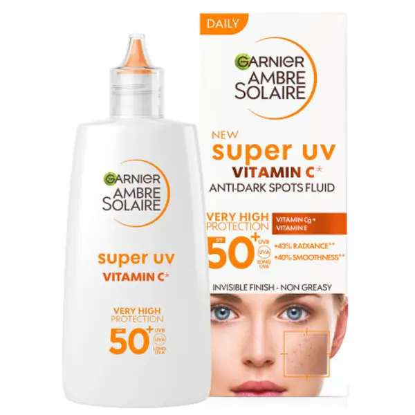 Garnier Garnier Ambre Solaire - Super UV vitamin C fluid za lice SPF50+ - Super UV Vitamin C Facial SPF50+ Fluid