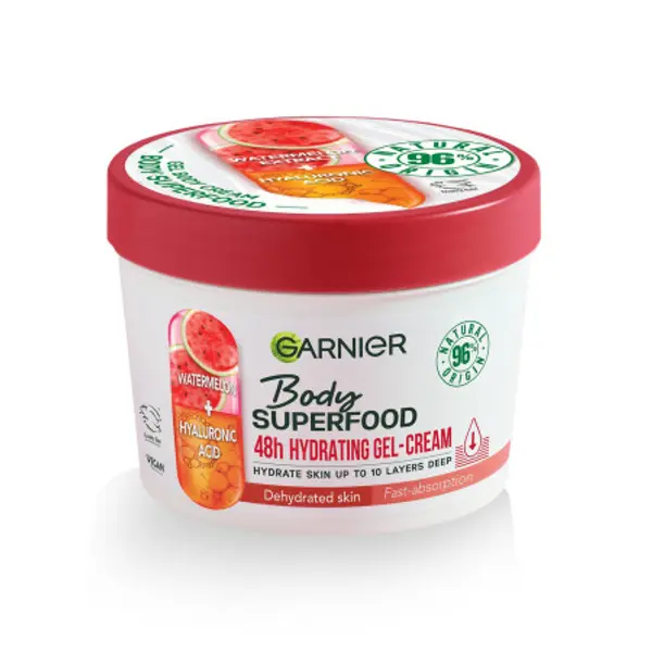 Garnier Garnier gel krema - Body Superfood Hydrating Gel Cream - Watermelon & Hyaluronic Acid