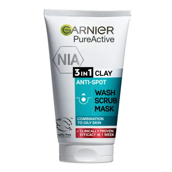 Garnier Garnier gel + peeling + maska - Skin Naturals Pure Active 3in1 Gel + Scrub + Anti-Acne Mask