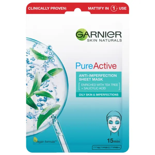 Garnier Garnier maska - Skin Naturals Pure Active Anti-Blemish Tissue Mask