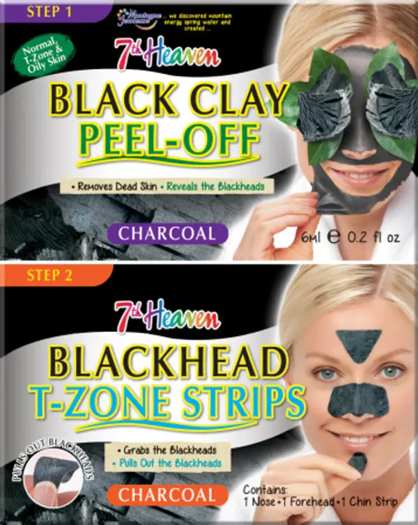 Montagne Jeunesse (7th Heaven) Montagne Jeunesse trakice za ljuštenje s crnom glinom Black Clay Peel-Off / Blackhead T-Zone Strips