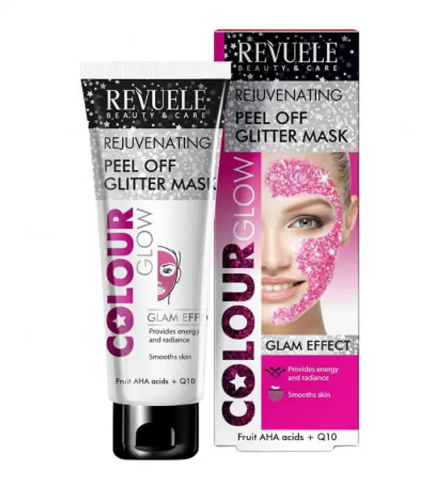 Revuele Revuele maska za lice Regenerating Peel-off Glitter Mask - Color Glow - Pink