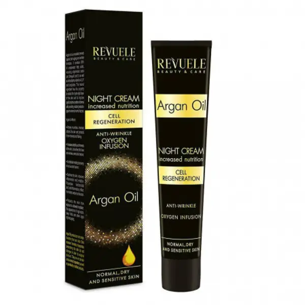 Revuele Revuele noćna krema za lice - Argan Oil Moisturizing Face Cream Night Anti-Wrinkle Oxygen Infusion