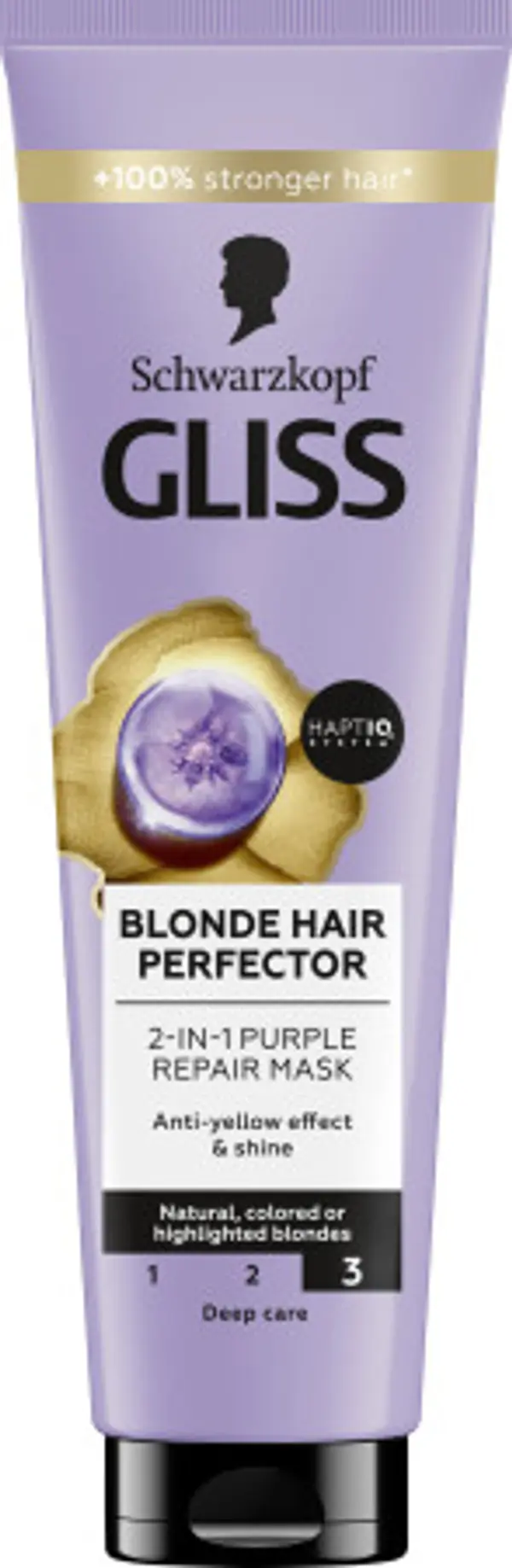 Schwarzkopf Gliss Schwarzkopf Gliss maska za kosu – Blonde Hair Perfector 2-in-1 Purple Repair Mask (150ml)