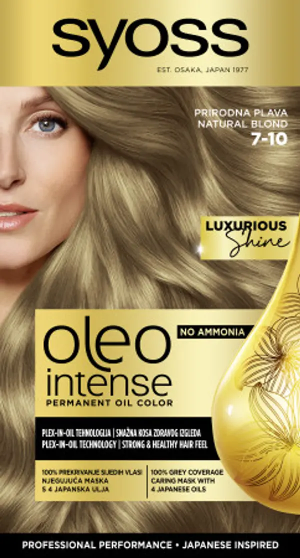 Syoss Syoss trajna uljana boja za kosu - Oleo Intense Permanent Oil Color - 7-10 Natural Blond