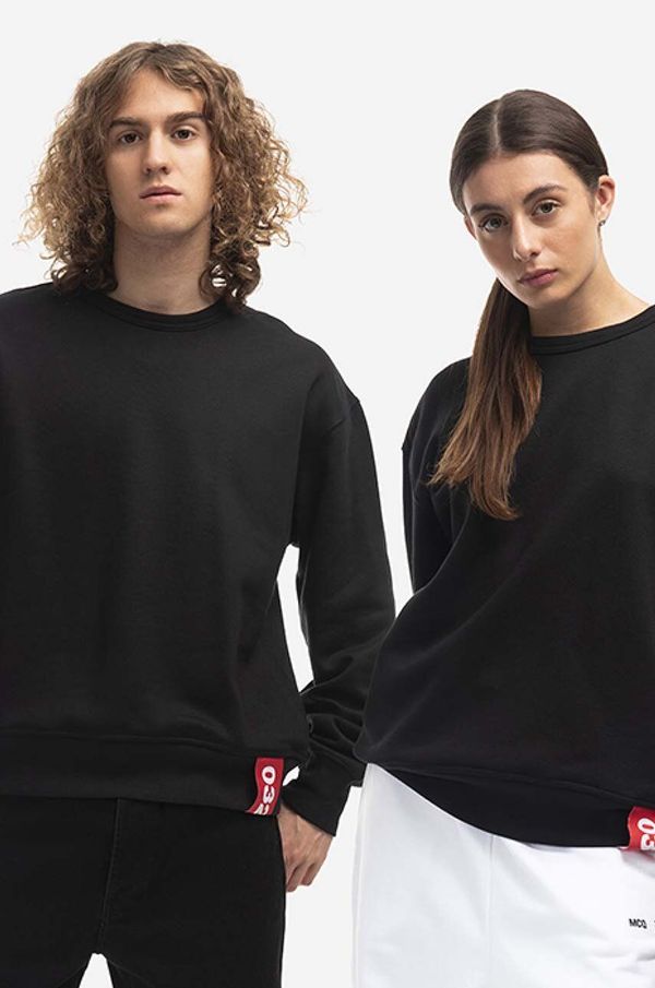 032C Dukserica32C Taped Crewneck Longsleeve boja: crna, s aplikacijom, FW22.C.2010-BLACK