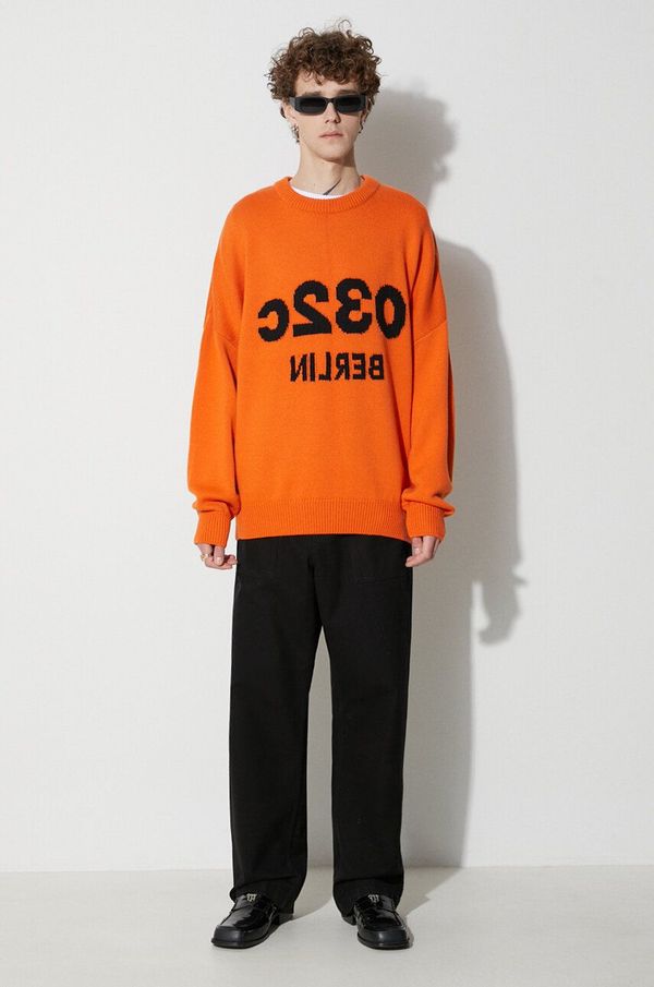 032C Vuneni pulover 032C za muškarce, boja: narančasta, topli