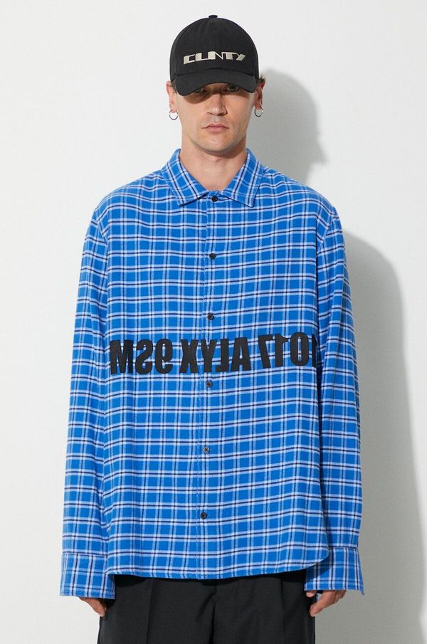 1017 ALYX 9SM Pamučna košulja 1017 ALYX 9SM za muškarce, boja: crna, relaxed, s klasičnim ovratnikom