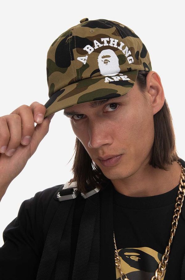 A Bathing Ape Pamučna kapa sa šiltom A Bathing Ape boja: zelena, s uzorkom, 001CPI801009M-YELLOW