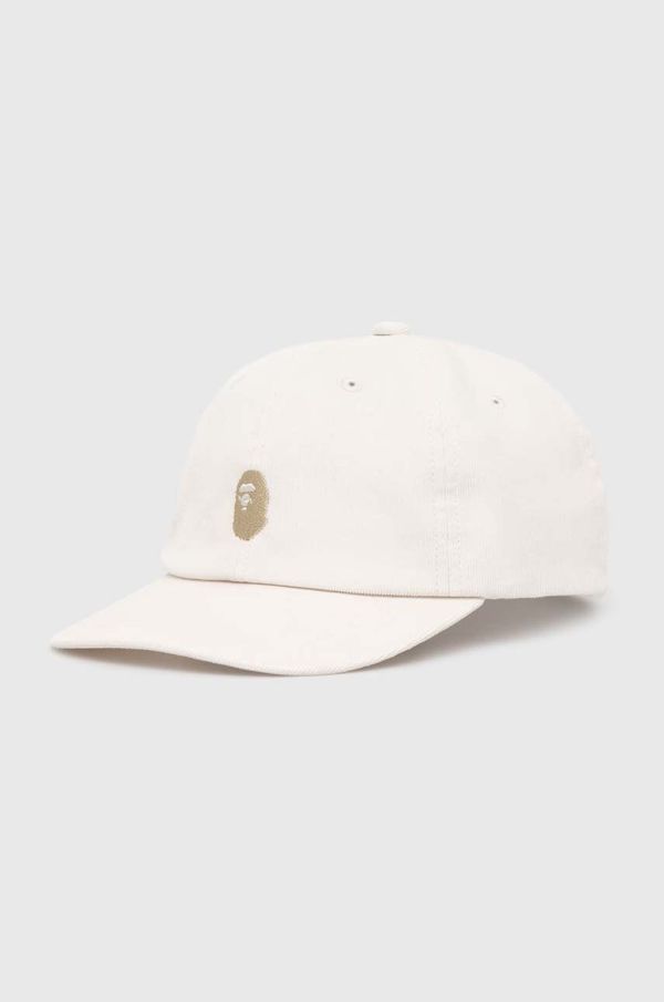 A Bathing Ape Pamučna kapa sa šiltom A Bathing Ape One Point Corduroy 6Panel Cap boja: bež, s aplikacijom, 1J80180006