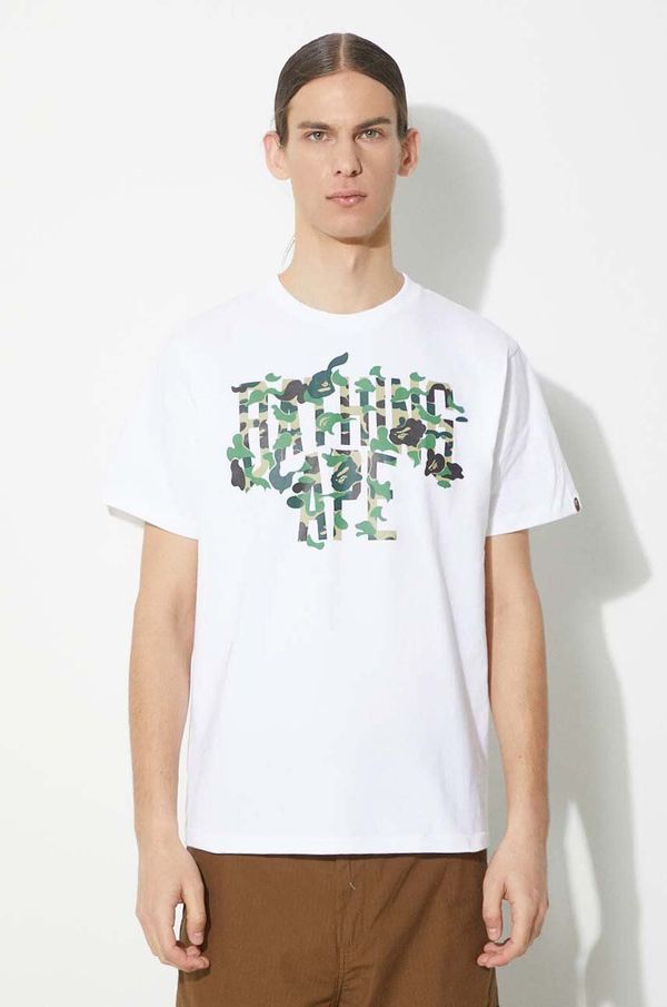 A Bathing Ape Pamučna majica A Bathing Ape Abc Camo Rebuild Nyc Logo Tee za muškarce, boja: bijela, s tiskom, 1K30110042