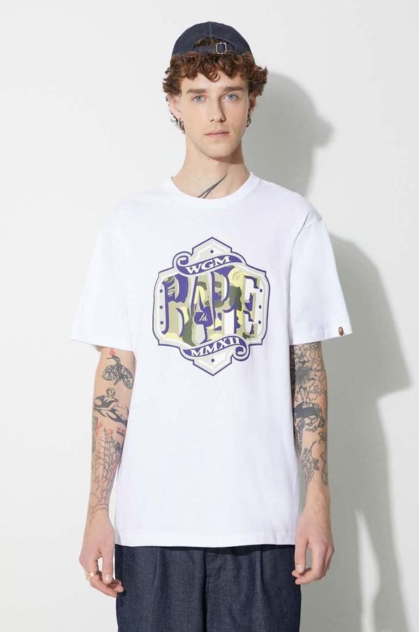 A Bathing Ape Pamučna majica A Bathing Ape boja: bijela, s tiskom