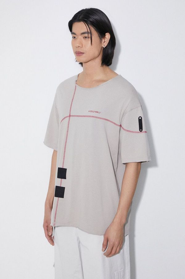 A-COLD-WALL* Pamučna majica A-COLD-WALL* Intersect T-Shirt za muškarce, boja: bež, s aplikacijom, ACWMTS179