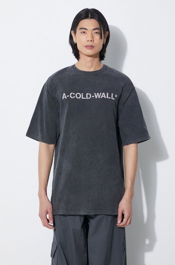 A-COLD-WALL* Pamučna majica A-COLD-WALL* Overdye Logo T-Shirt za muškarce, boja: crna, s tiskom, ACWMTS186