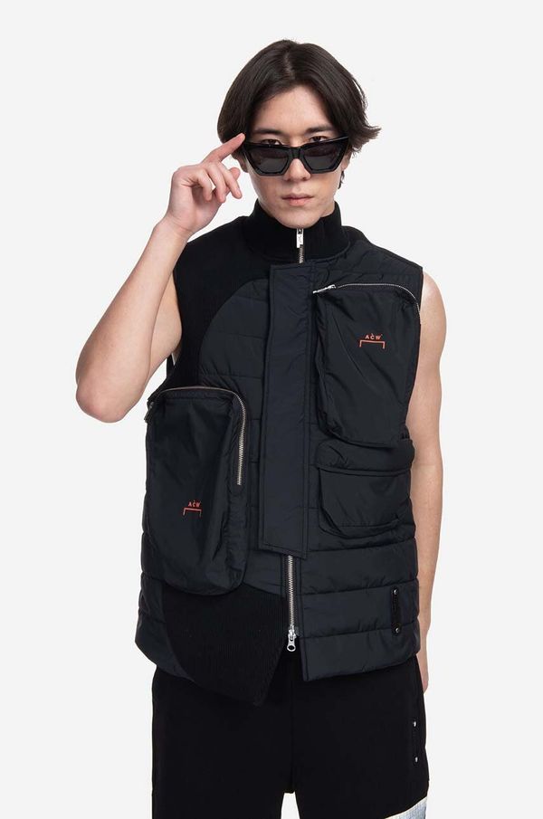 A-COLD-WALL* Prsluk A-COLD-WALL* Asymmetric Padded Gilet za muškarce, boja: crna, za prijelazno razdoblje, ACWMO142-BLACK