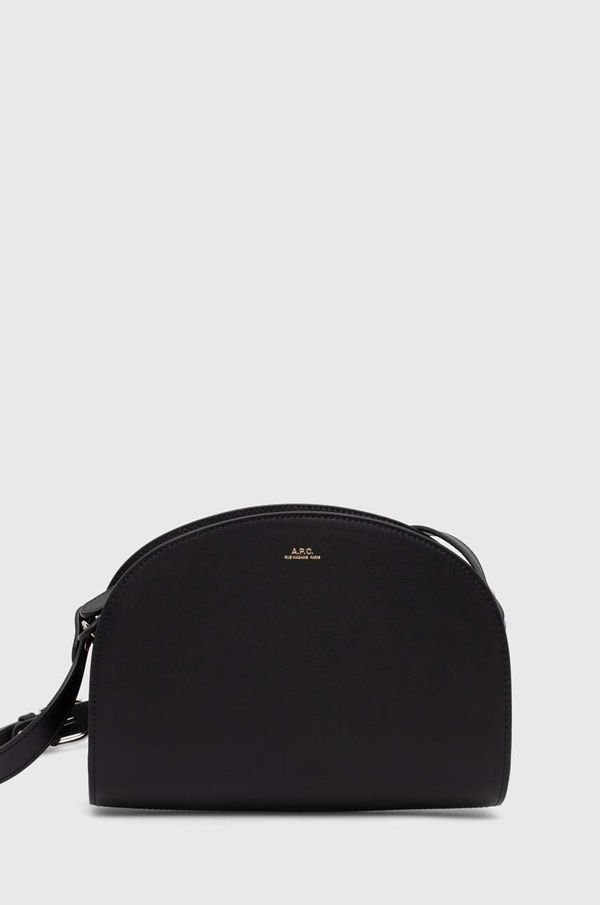 A.P.C. Kožna torba A.P.C. sac demi-lune boja: crna, PXAWV-F61048