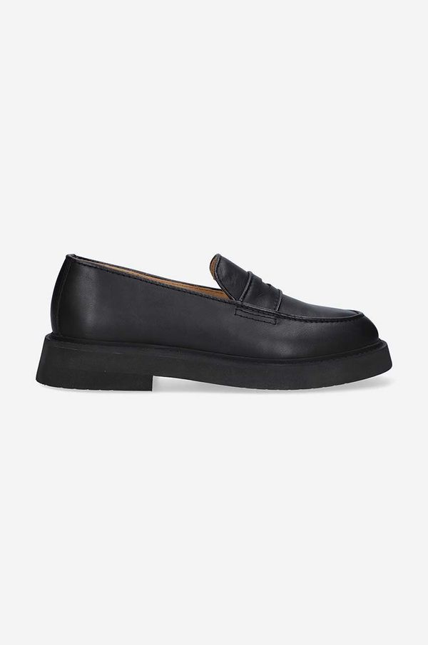 A.P.C. Kožne mokasinke A.P.C. Mocassins Gael za žene, boja: crna, ravni potplat, PXBAA-F53276 BLACK