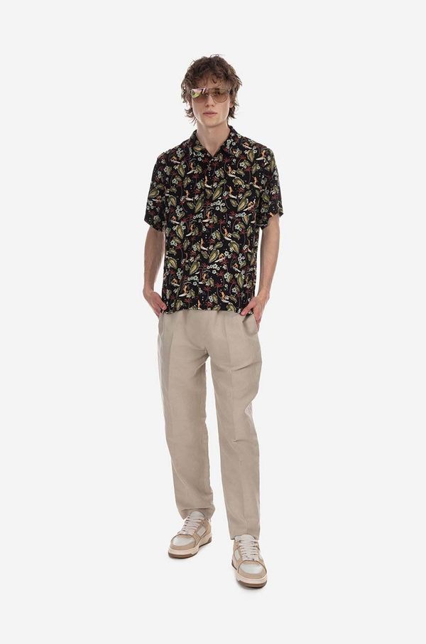 A.P.C. Lanene hlače A.P.C. Pantalon Pieter boja: bež, ravni kroj, LIAEO-H08394 BEIGE