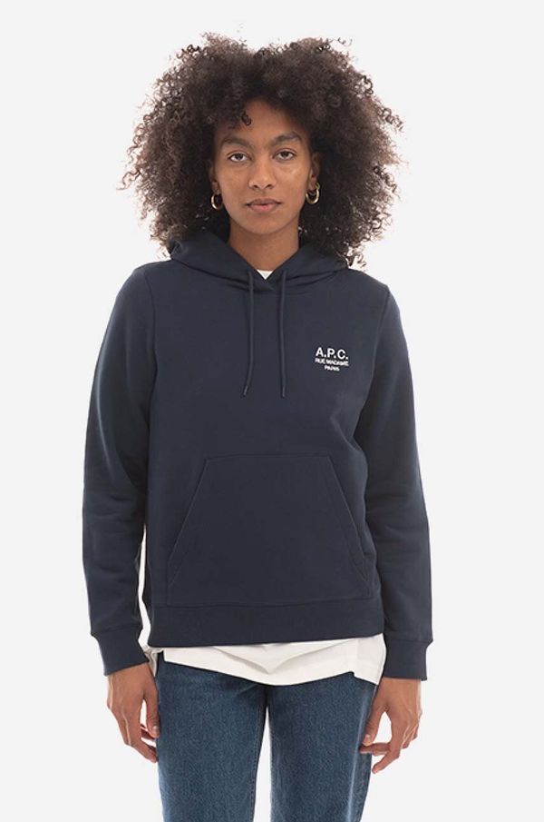 A.P.C. Pamučna dukserica A.P.C. Hoodie Manuela za žene, boja: ružičasta, s kapuljačom, s aplikacijom, COEZD-F27760 BRIGHT PINK