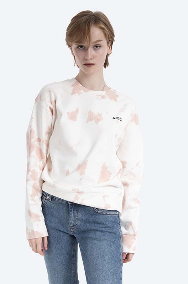 A.P.C. Pamučna dukserica A.P.C. Sweat Roma za žene, boja: bež, s uzorkom, COEJO.F27636-ROSE