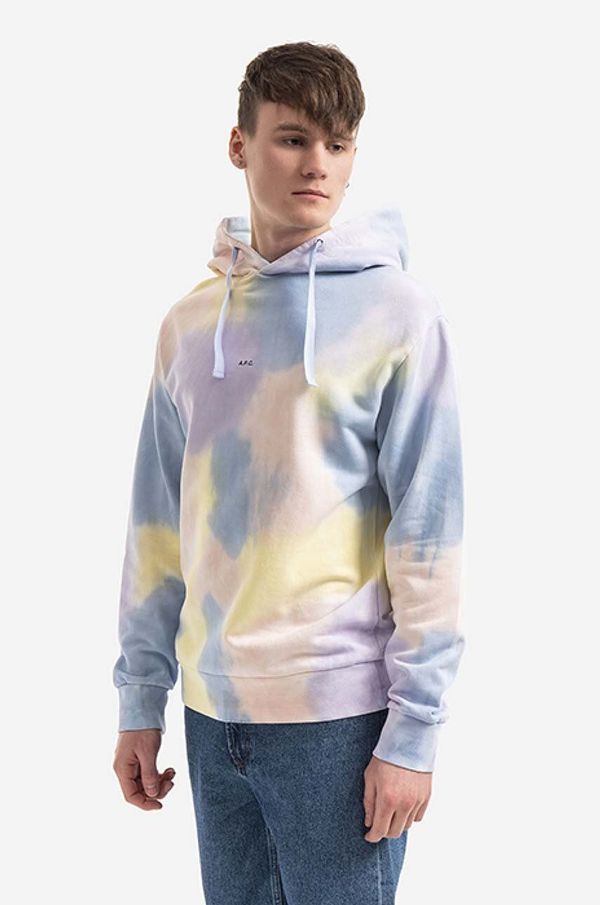 A.P.C. Pamučna dukserica A.P.C. Victor Hoodie za muškarce, s kapuljačom, s uzorkom, COEWP.H27703-MULTICOLOR