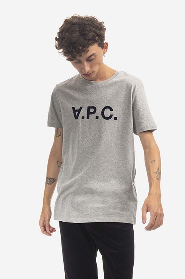 A.P.C. Pamučna majica A.P.C. VPC Color boja: siva, s tiskom, COEZB.H26943-LIGHTGRAYC