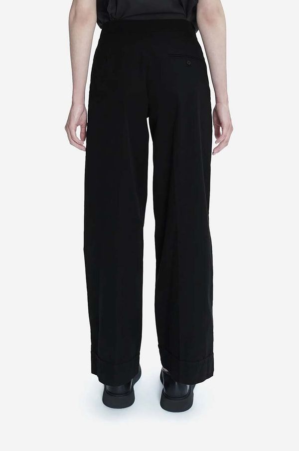 A.P.C. Pamučne hlače A.P.C. Pantalon Euphemia boja: crna, ravni kroj, visoki struk, COFAM-F08427 BLACK