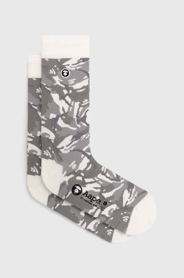 AAPE Čarape AAPE Basic Camo za muškarce, boja: bijela, ASO4293