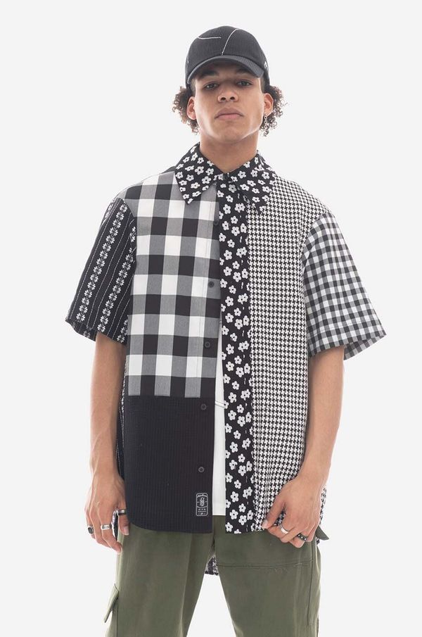 Ader Error Košulja Ader Error Short Sleeve Shirt za muškarce, boja: crna, relaxed, s klasičnim ovratnikom, BMADSSSH0202BK-BK