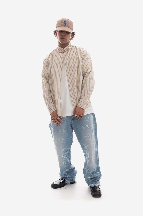 Ader Error Pamučna košulja Ader Error Long S Shirt za muškarce, boja: bež, relaxed, s klasičnim ovratnikom, BMADSSSH0104ST-ST