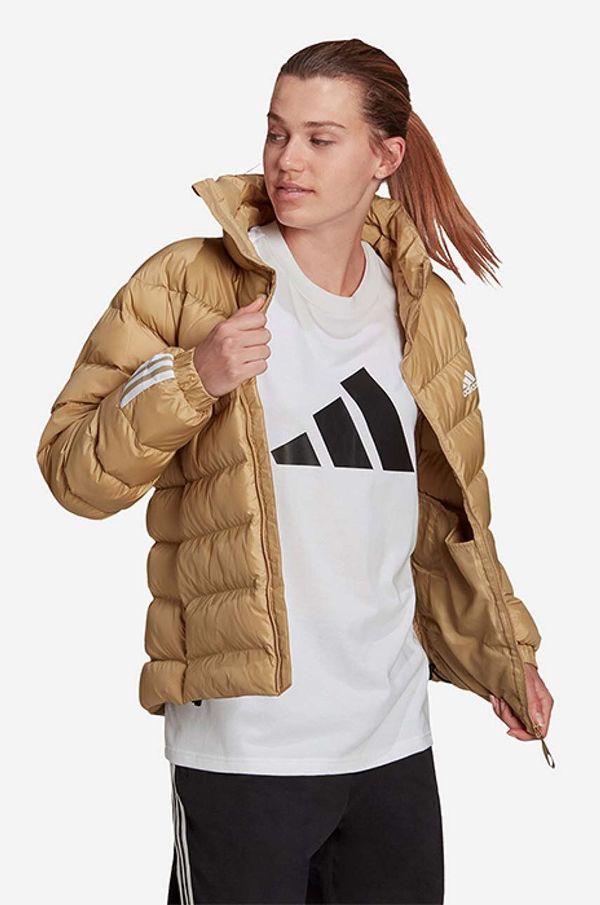 adidas Jakna adidas Itavic 3-Stripes Midweight za žene, boja: bež, za zimu, oversize, GQ2344-cream