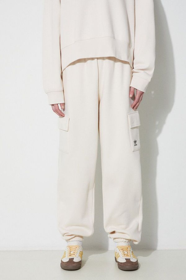 adidas Originals Donji dio trenirke adidas Originals Essentials Fleece Cargo boja: bež, bez uzorka