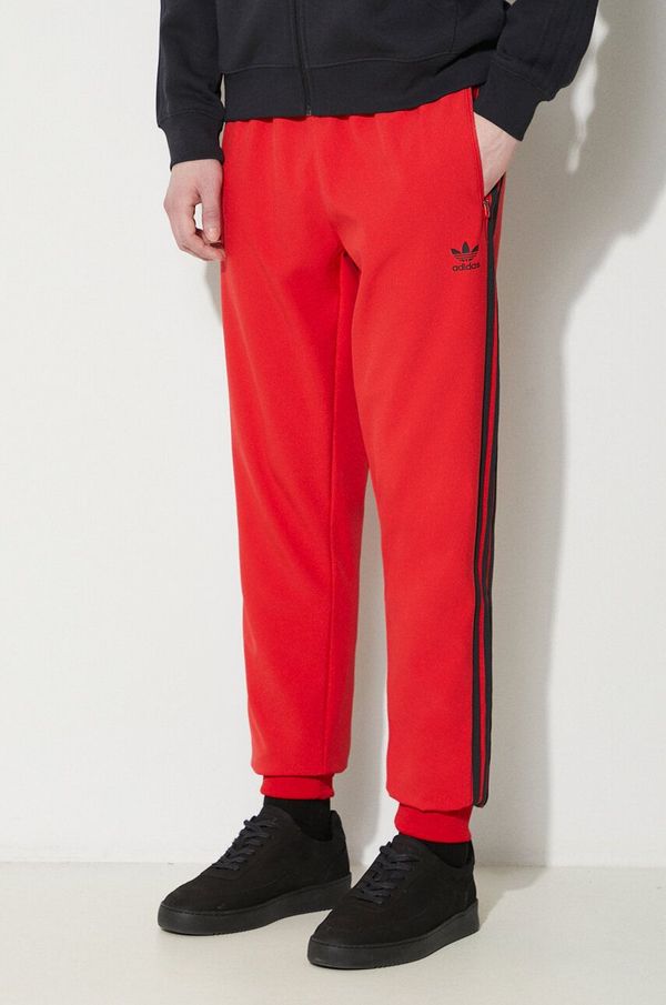 adidas Originals Donji dio trenirke adidas Originals SST Bonded Track Pants boja: crvena, s aplikacijom
