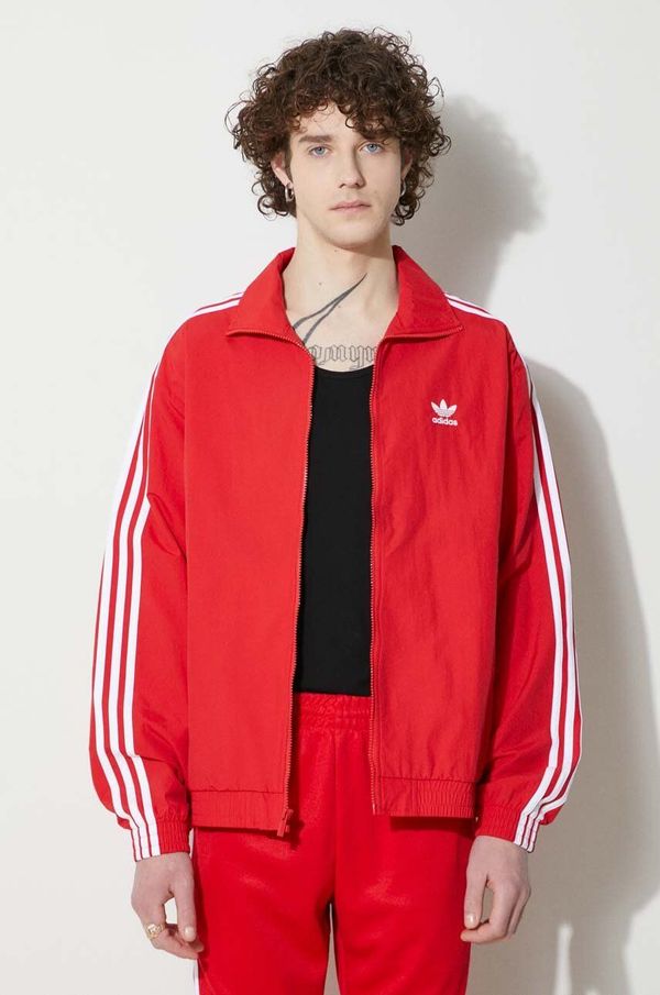 adidas Originals Dukserica adidas Originals Adicolor Woven Firebird Track Top za muškarce, boja: crvena, s uzorkom, IT2495