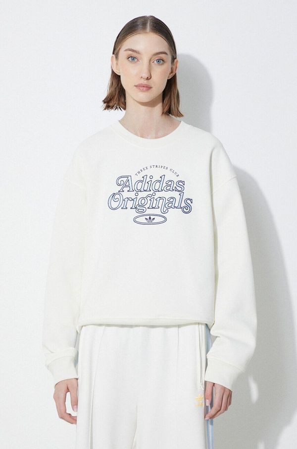 adidas Originals Dukserica adidas Originals za žene, boja: bež, s aplikacijom, IR7474