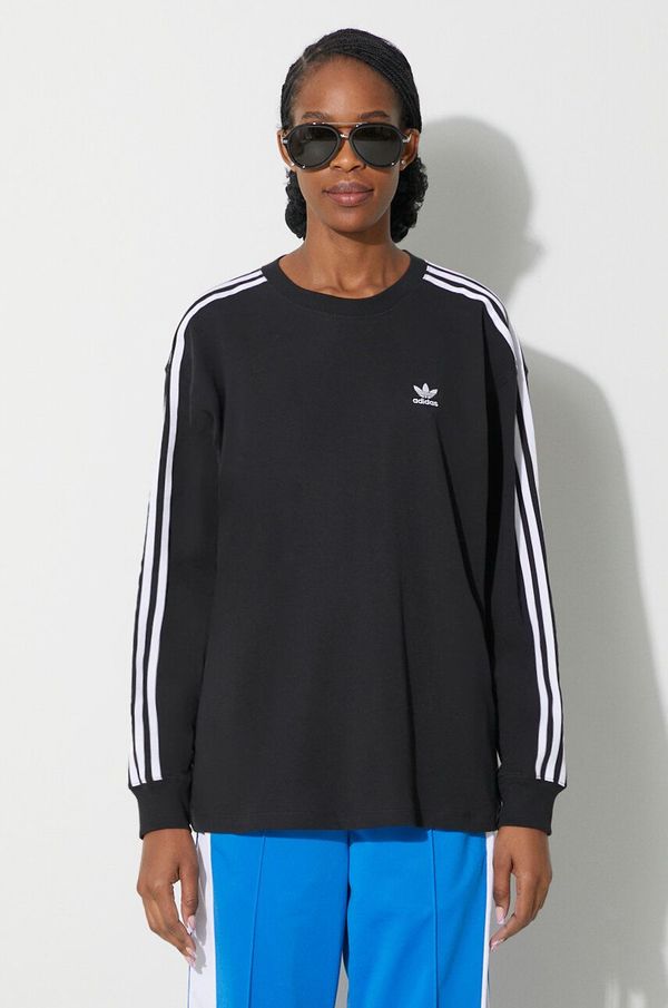 adidas Originals Majica dugih rukava adidas Originals 3-Stripes Longsleeve za žene, boja: crna, IU2412